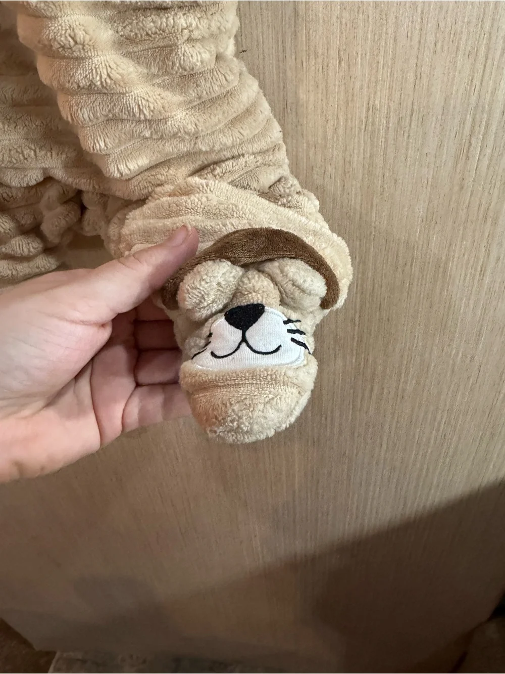 Koala baby Plush Corded Lion Infant One-Piece Romper Costume- Beige Size 6-9 M